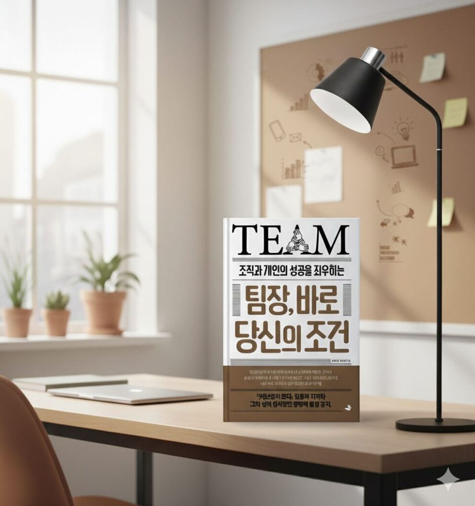 사무실 책상 위에 놓인 팀장, 바로 당신의 조건 책 표지 이미지