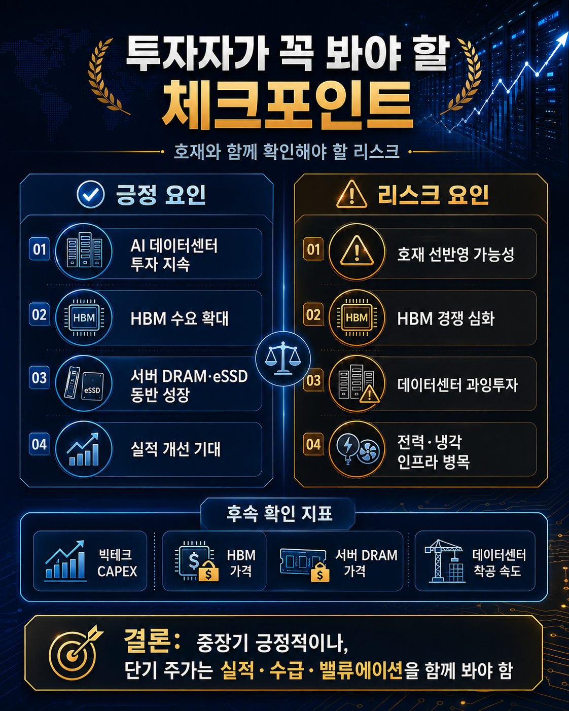 삼성전자와 SK하이닉스 투자자가 확인해야 할 AI 데이터센터 호재와 반도체 투자 리스크